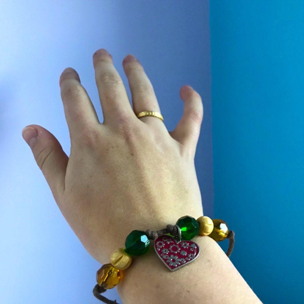 Brown, Green, Tan Beaded Rustic Bracelet